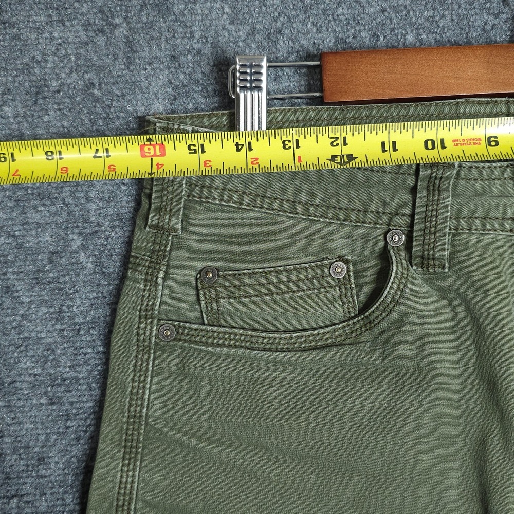 Prana Bronson Shorts Mens 30x11 Green Stretch Organic Cotton Canvas Hiking Chino - Picture 8 of 9